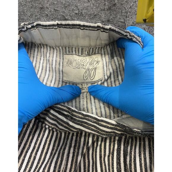 ace & jig Blue White Cotton Stripe Muslin Pull On Pants S - Picture 4 of 5